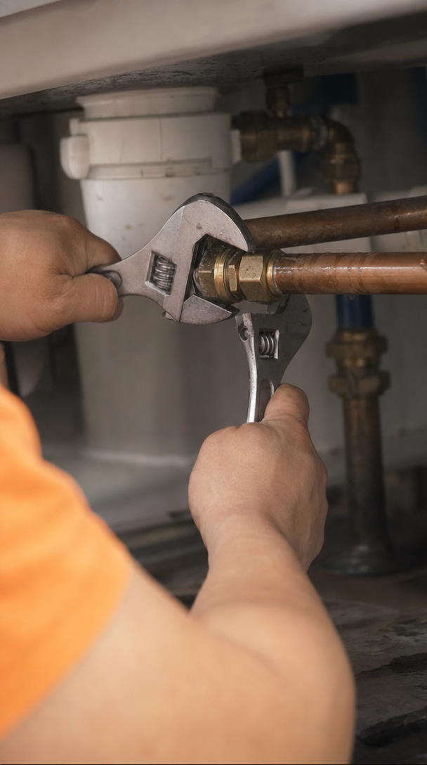 SwishFix engineer carrying out plumbing and heating work in a Leeds home